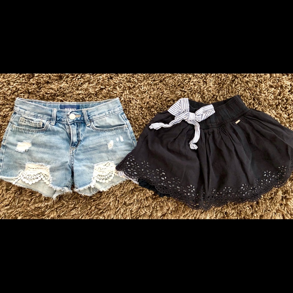 Girls old navy jean shorts and Abercrombie skirt